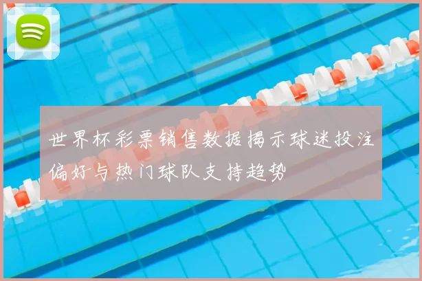 世界杯彩票销售数据揭示球迷投注偏好与热门球队支持趋势